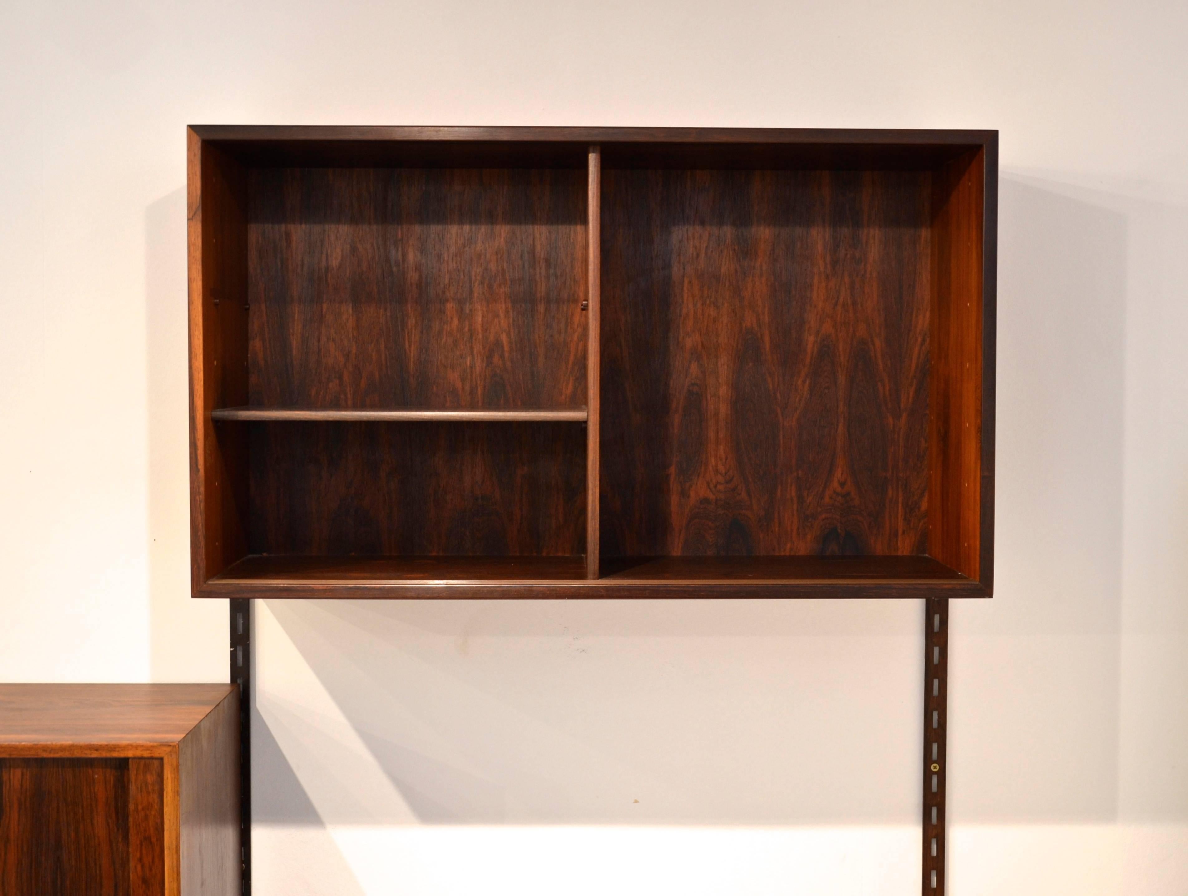 Beautiful 1960s Rosewood Wall Unit by Kai Kristiansen, Denmark In Good Condition In Brussels, BE