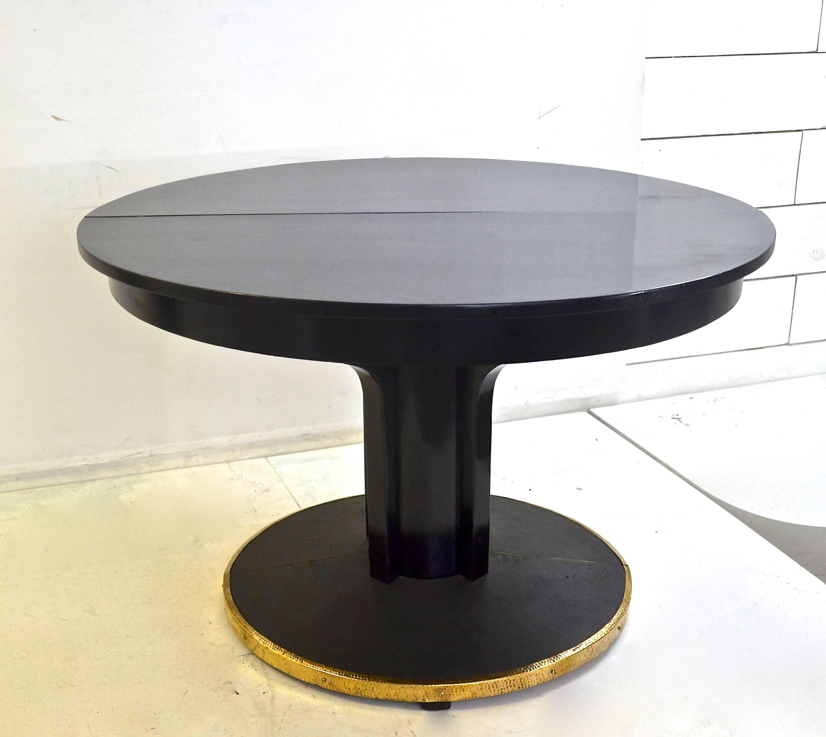 Early 20th century Josef Hoffmann black lacquer Gueridon for Thonet, Vienna Secession.