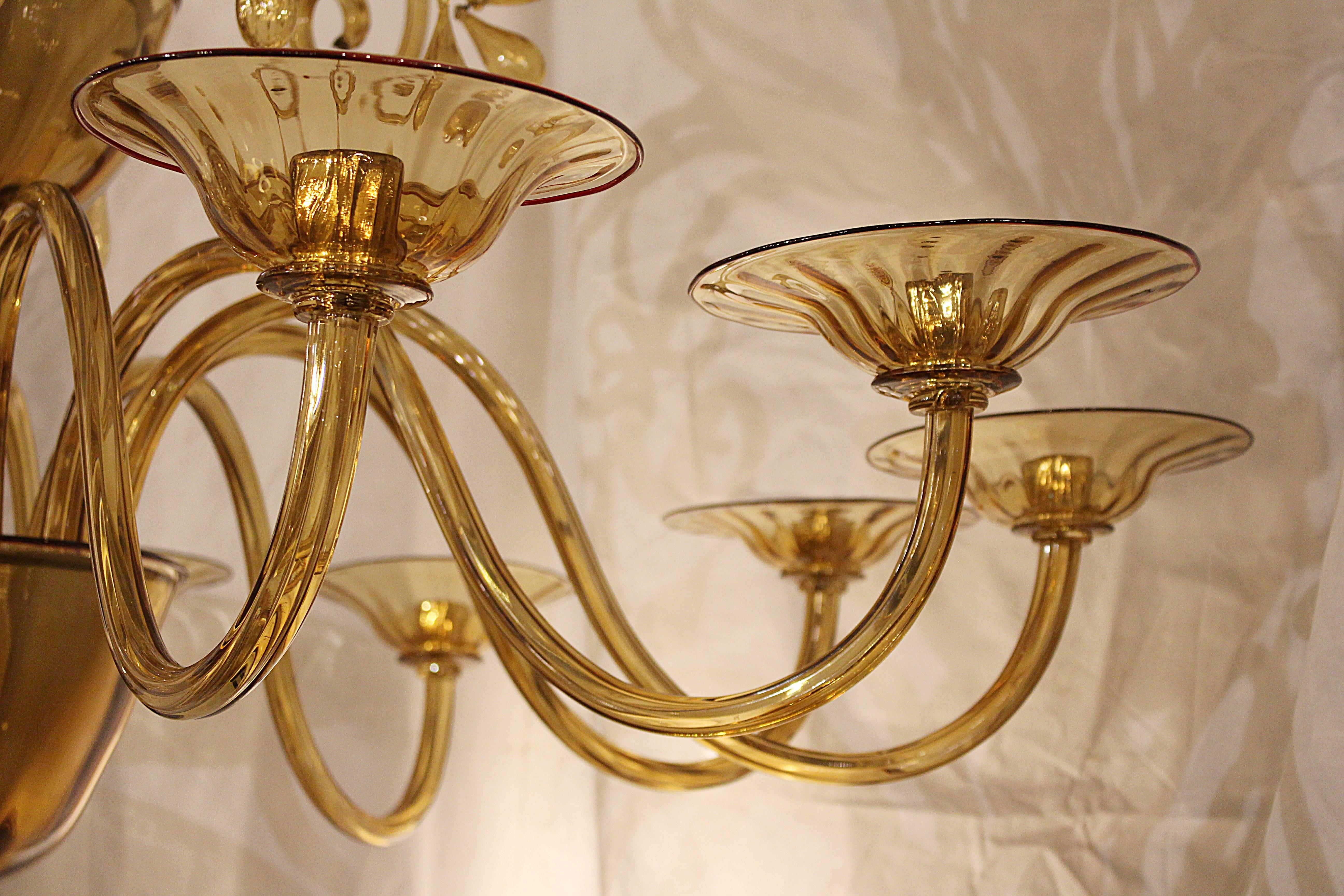 Original, 1950s Venini Chandelier in Murano Glass In Excellent Condition In Brussels, BE