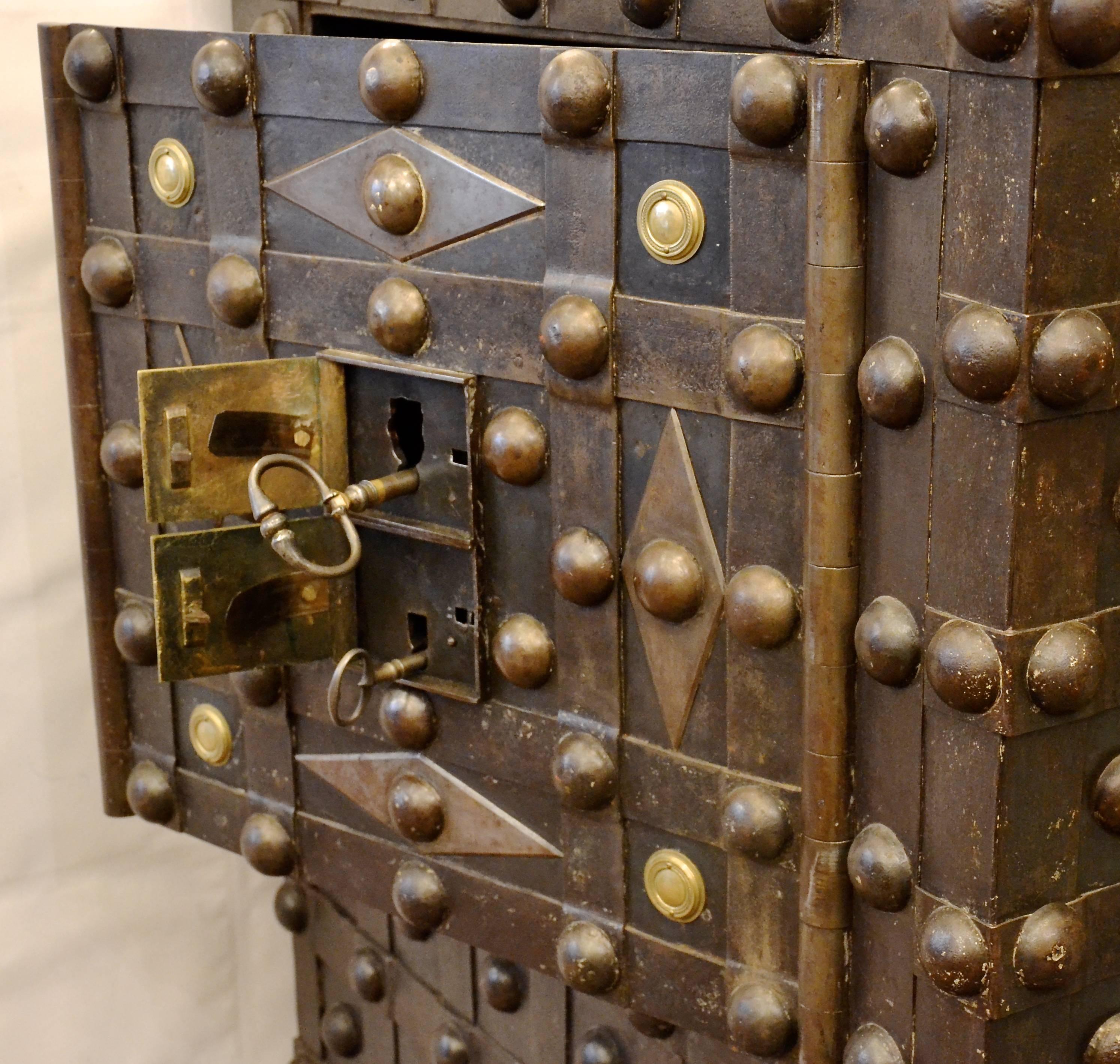 Beautiful Early 19th Century French Empire Studded Safe, Trunk 3