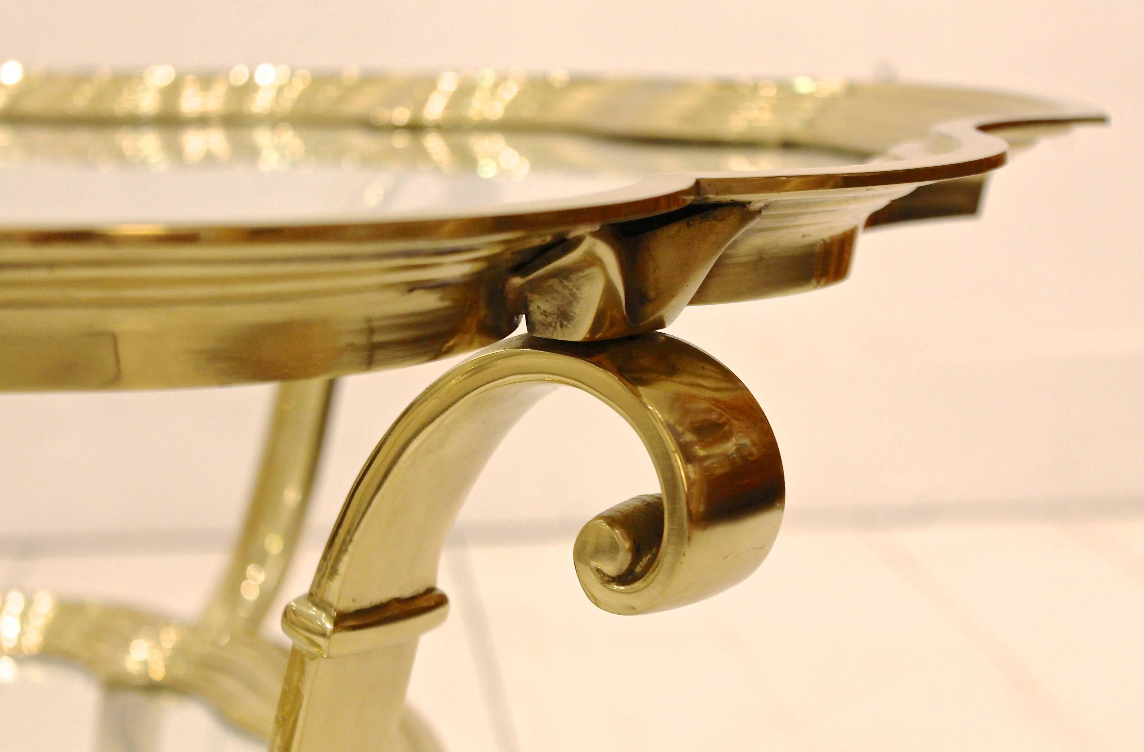 1970s LaBarge Italian Made, American Design, Glass, Polished Brass Coffee Table 2
