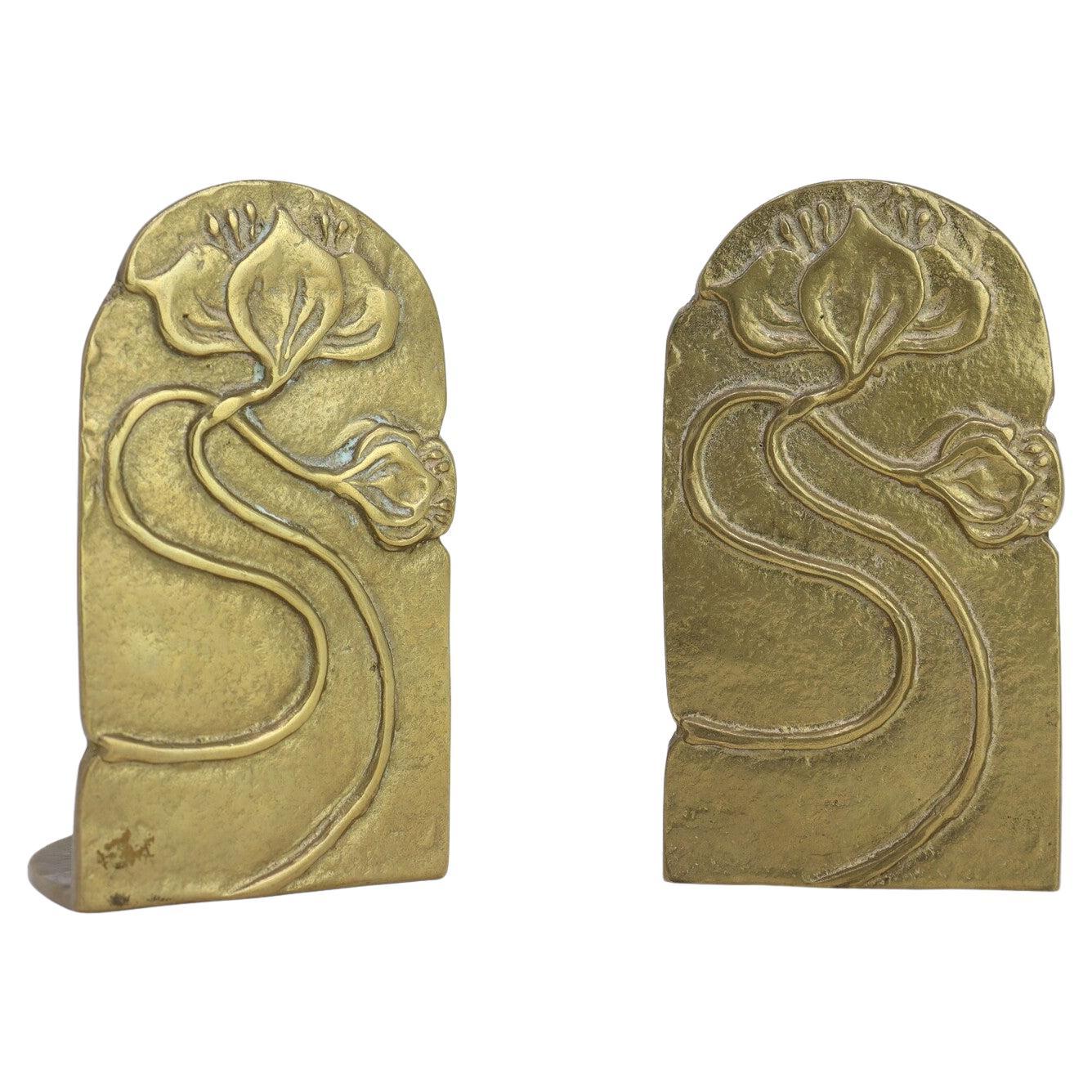 Coppia di reggilibri in stile Art Nouveau in vendita
