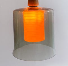 Scandinavian Pendant, Glass and Teak, 1960s - 4 available