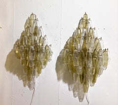 Pair of Murano Glass "Poliedri" Wall Sconces by Carlo Scarpa for Venini, 1960s
