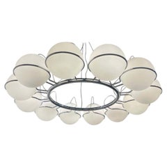 Large Chandelier, Glass and Metal, 1970s