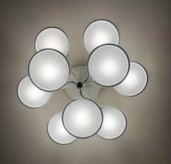 White Chandelier Mod. 2042-9 by Gino Sarfatti for Arteluce, Italy, 1960s