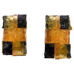 Par de apliques de patchwork, Jean Simon Labret, década de los 70