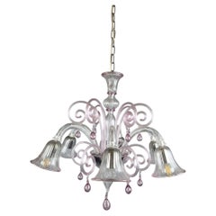 Six-Arm Murano Chandelier With Scrollwork, 20th Century