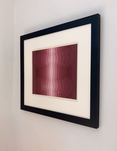 Serigrafía abstracta en tonos rosas de Miodrag, 56/75