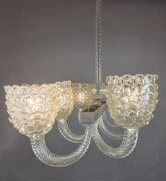 Barovier 6-Light Murano Glass Chandelier, Italy, 1940s
