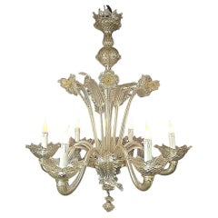6-Arm Murano Chandelier, 20th Century, Italy