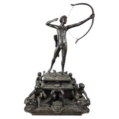 "Archer" Bronze Sculpture With A Brown Patina, Circa 1900s