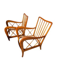 Mid-Century Modern Pair of Armchairs by Paolo Buffa, Italy, 1950s