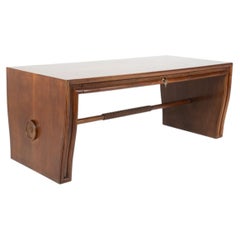 Mid-Century Modern Large Wood Desk by Osvaldo Borsani, Italy, 1950s