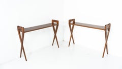 Mid-Century Console by Giovanni Gariboldi, Walnut, Italy, 1950s - 2 Available