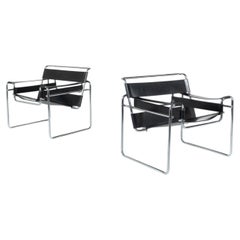 Pair of Armchairs " B3 Wassily " by Marcel Breuer for Gavina, Italy, 1960s