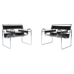 Pair of Armchairs " B3 Wassily " by Marcel Breuer for Gavina, Italy, 1960s