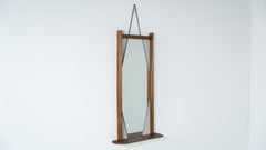 Wall Mirror with Shelf, Hexagonal shape, Italy, 1960s
