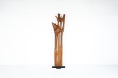 3er-Set Totem-Skulpturen von Marc Lampens, Kiefernholz, Belgien, um 1990