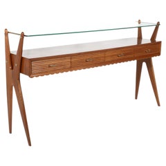 Mid-Century Modern, Wood Console Table, Italy, 1950