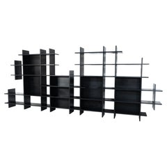 Mid-Century Modern Black Bookcase by Eugenio Gerli for Tecno Milano, Italy, 1966