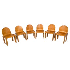 Set of 6 Plywood Chairs by Afra and Tobia Scarpa, Italy, 1970s