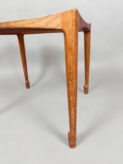 Skandinavischer Hocker aus Holz und Rattan von Bernt Petersen, Dänemark, 1957