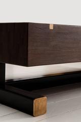 Contemporary Coffee Table, Using  a J. Wabbes 1960's Wenge End-Grain Wood Top