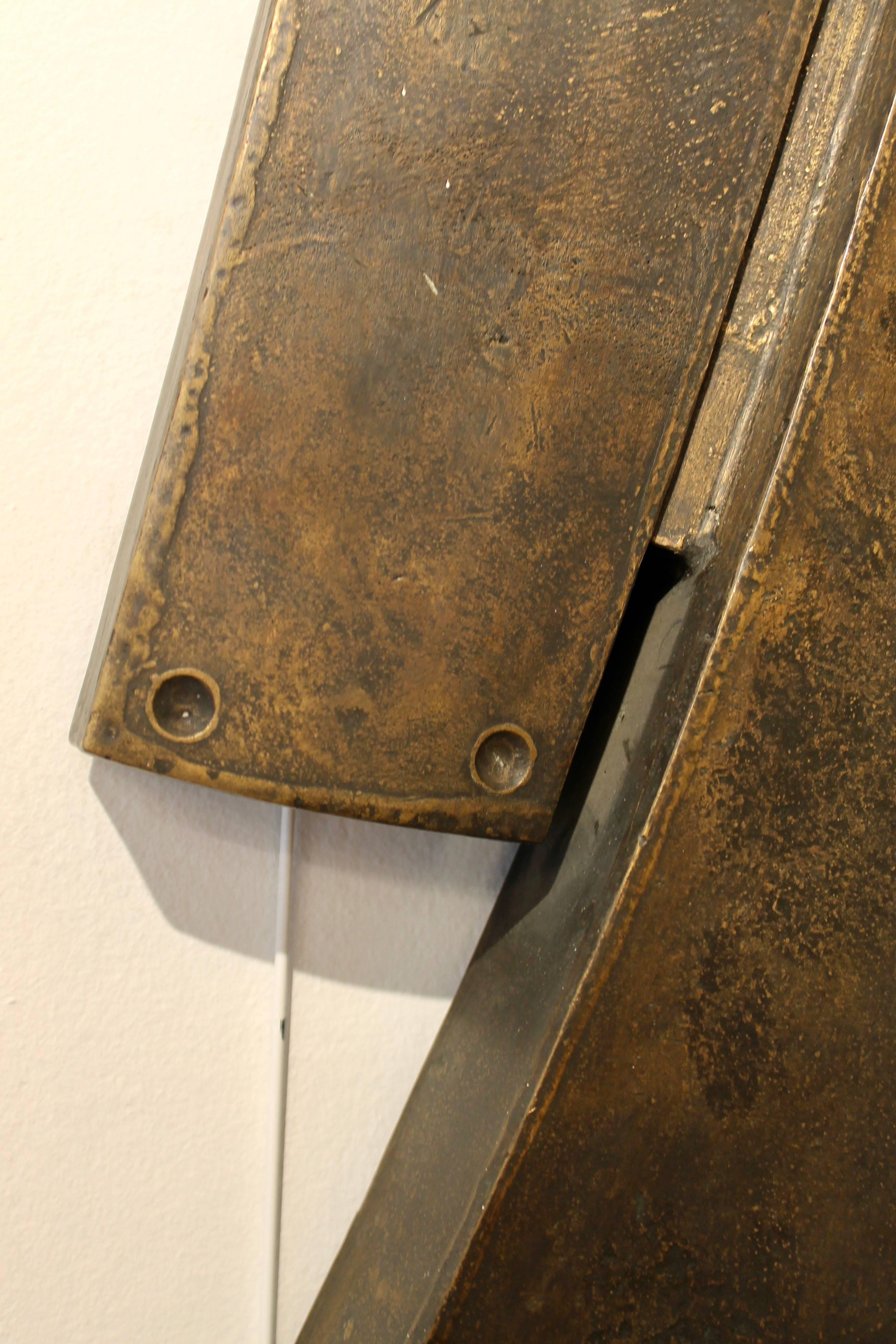 20th Century Wall-Mounted Bronze Sculpture, Winged Figure by and Signed by Hubert Minnebo