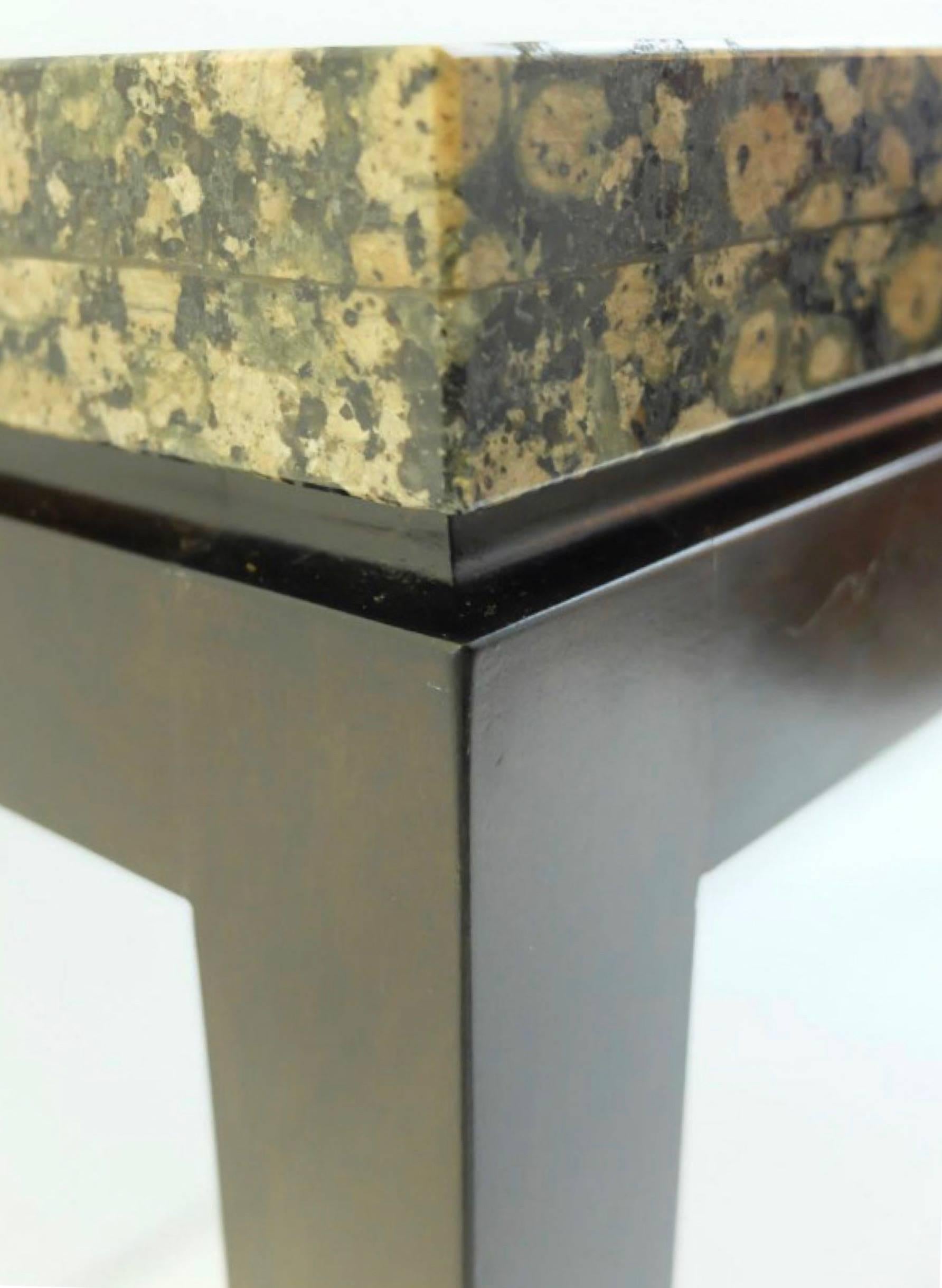 Mid-Century Modern Granite and Wood Console Attributed to E. J. Wormley for Dunbar