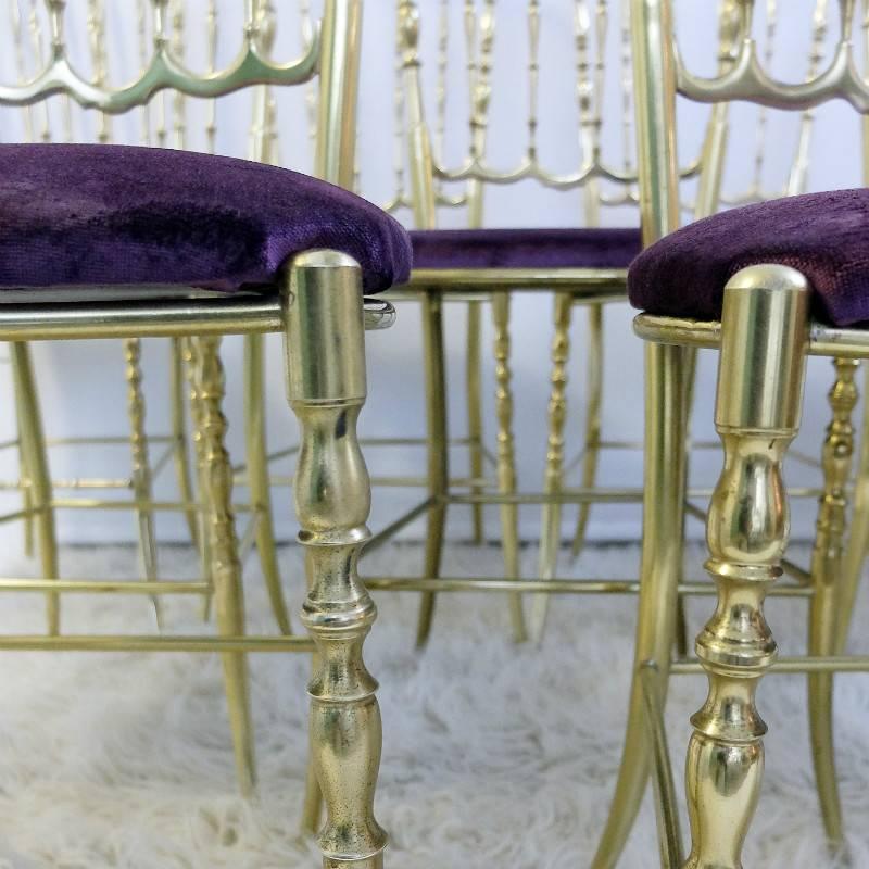 Set of 12 Polished Gilt Brass Chiavari Ballroom Chairs 1