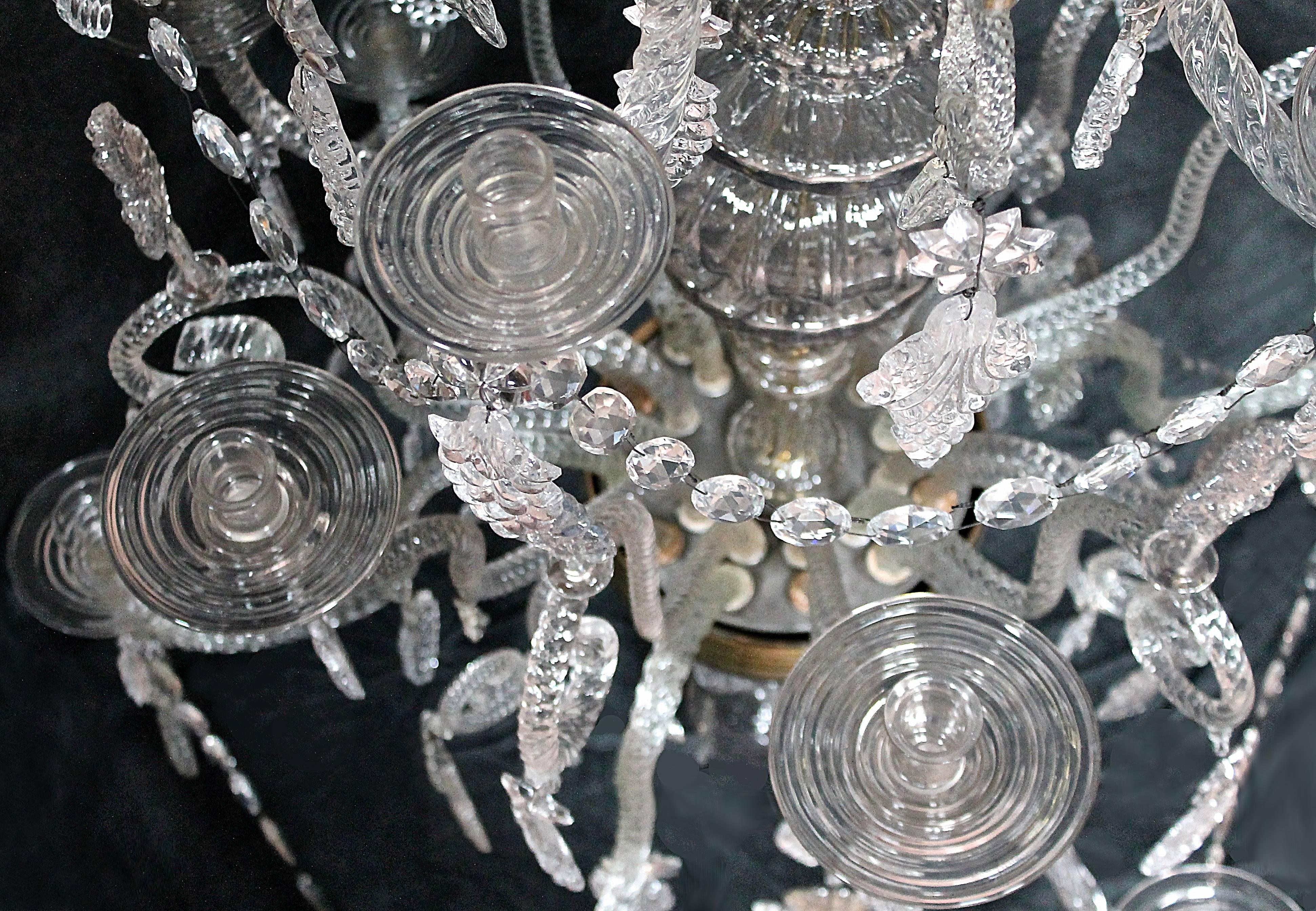 Baroque Magnificent Pair of 18th Century Inspired Liege, Belgium Glass Chandeliers