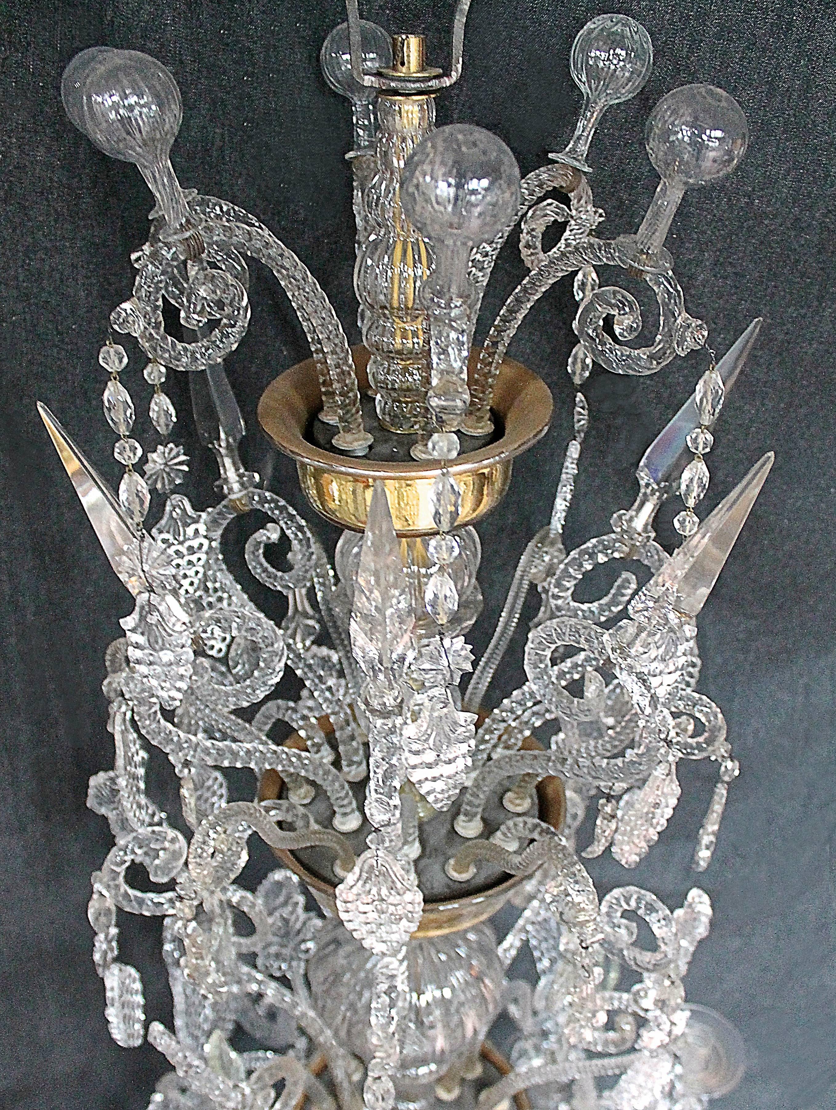 Belgian Magnificent Pair of 18th Century Inspired Liege, Belgium Glass Chandeliers