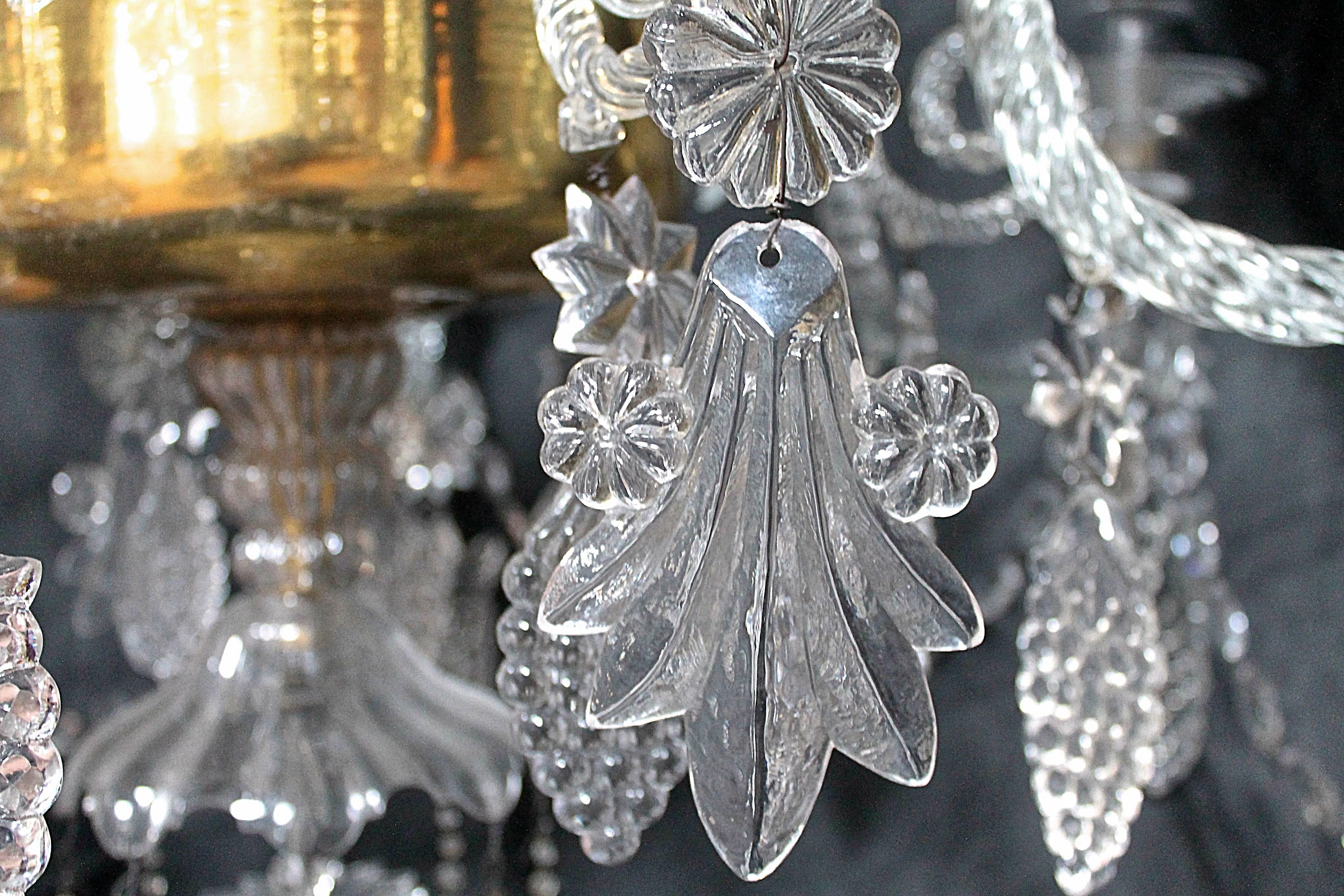 20th Century Magnificent Pair of 18th Century Inspired Liege, Belgium Glass Chandeliers