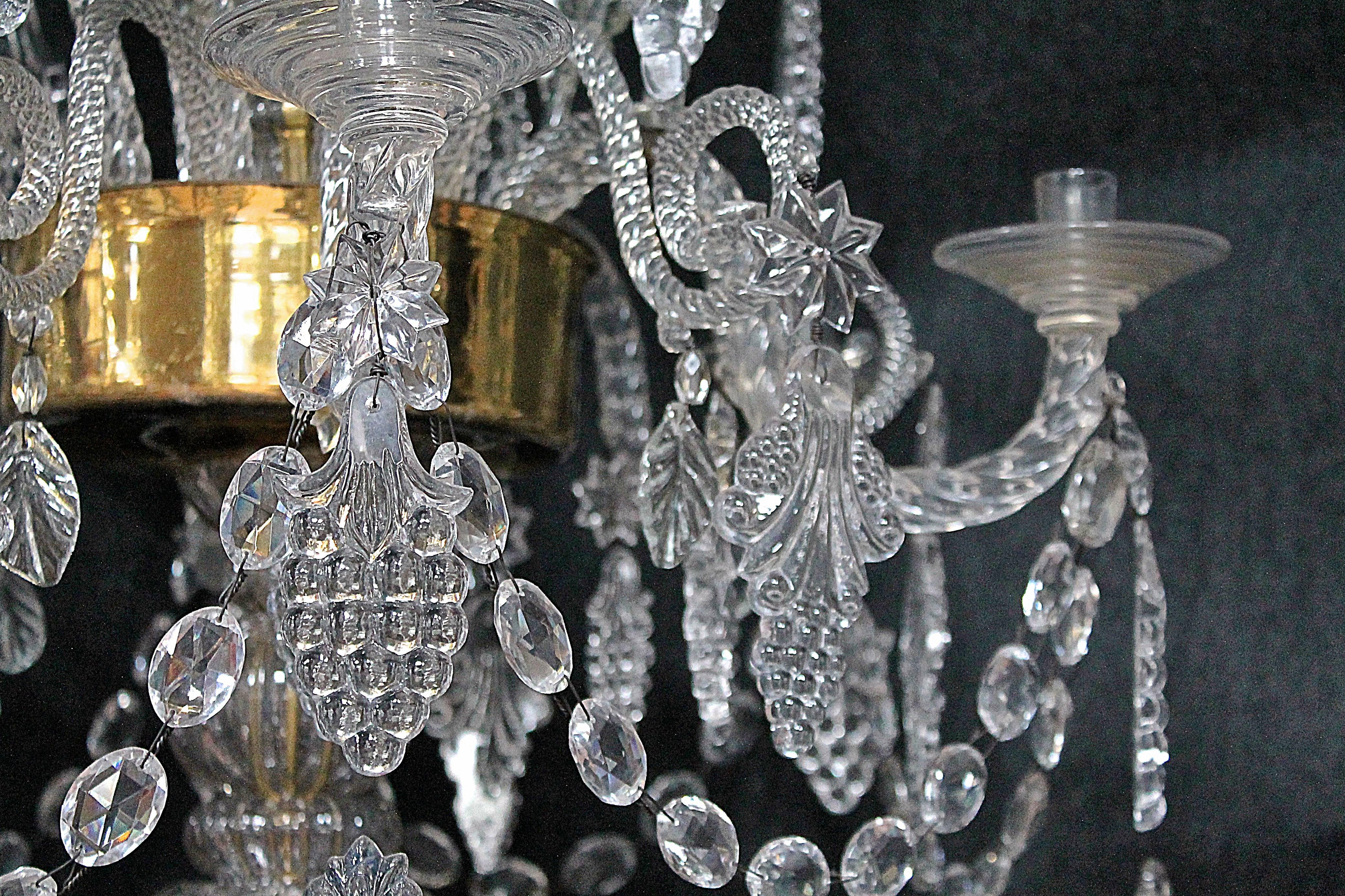 Magnificent Pair of 18th Century Inspired Liege, Belgium Glass Chandeliers 1