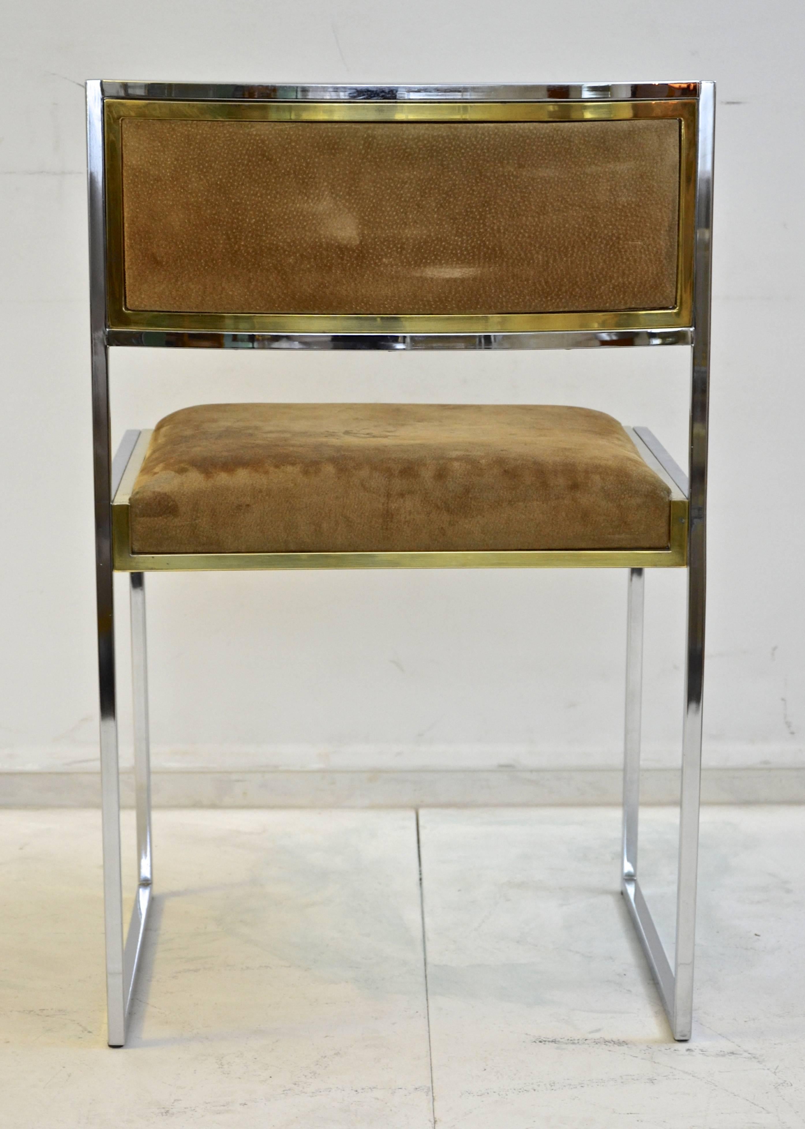 Set of 22 1970s Willy Rizzo Chairs in Brass and Chrome to be Re-Upholstered In Good Condition In Brussels, BE