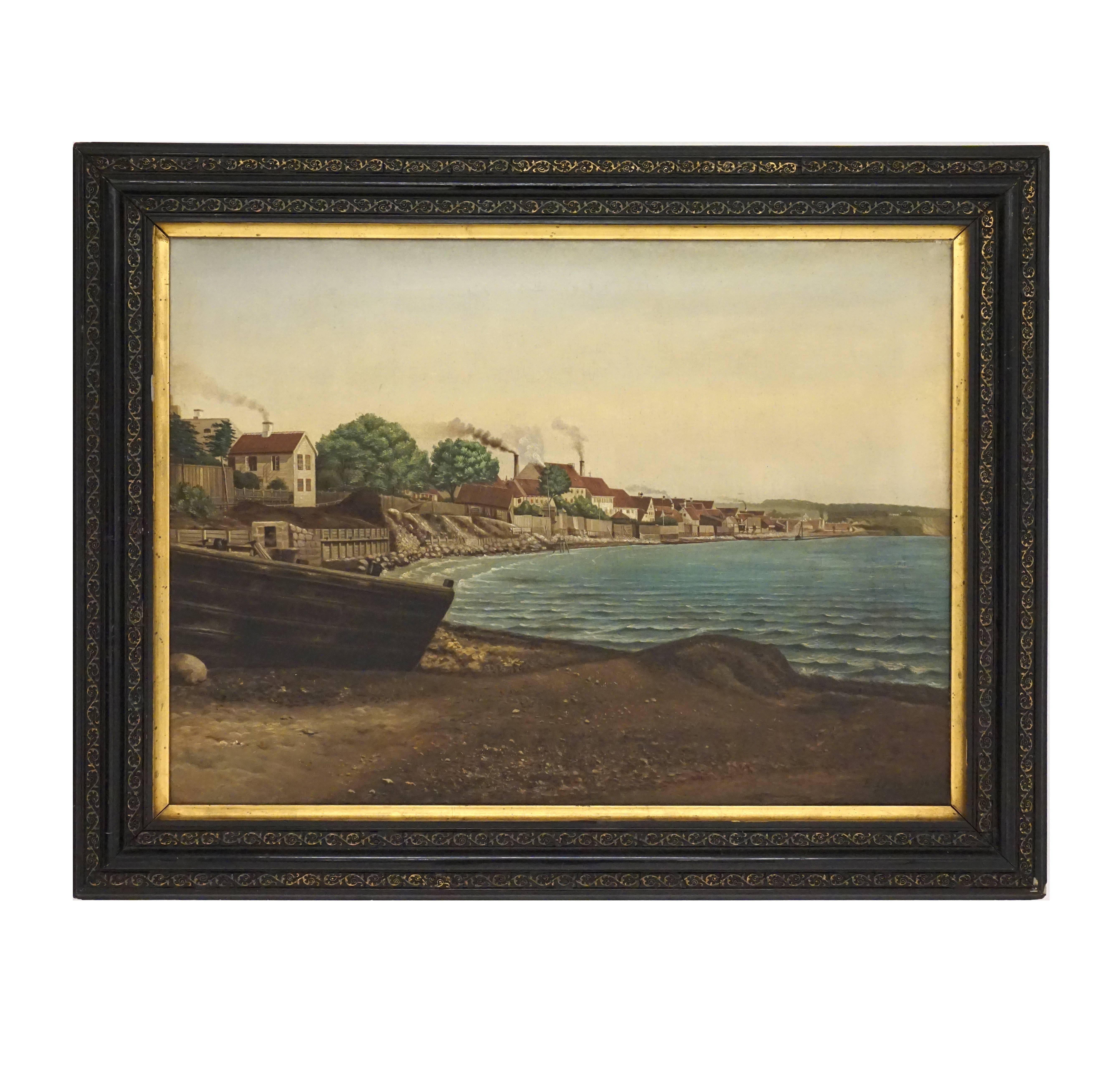 E. Ipsen: The Coast of Massachusetts, 1890 Oil on Canvas For Sale