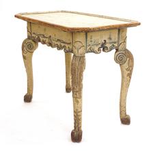 Rare Danish 18th Century Rococo Table, Original Colors