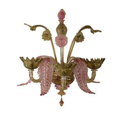Pair of Murano Glass Three Lights Wall Sconces 7