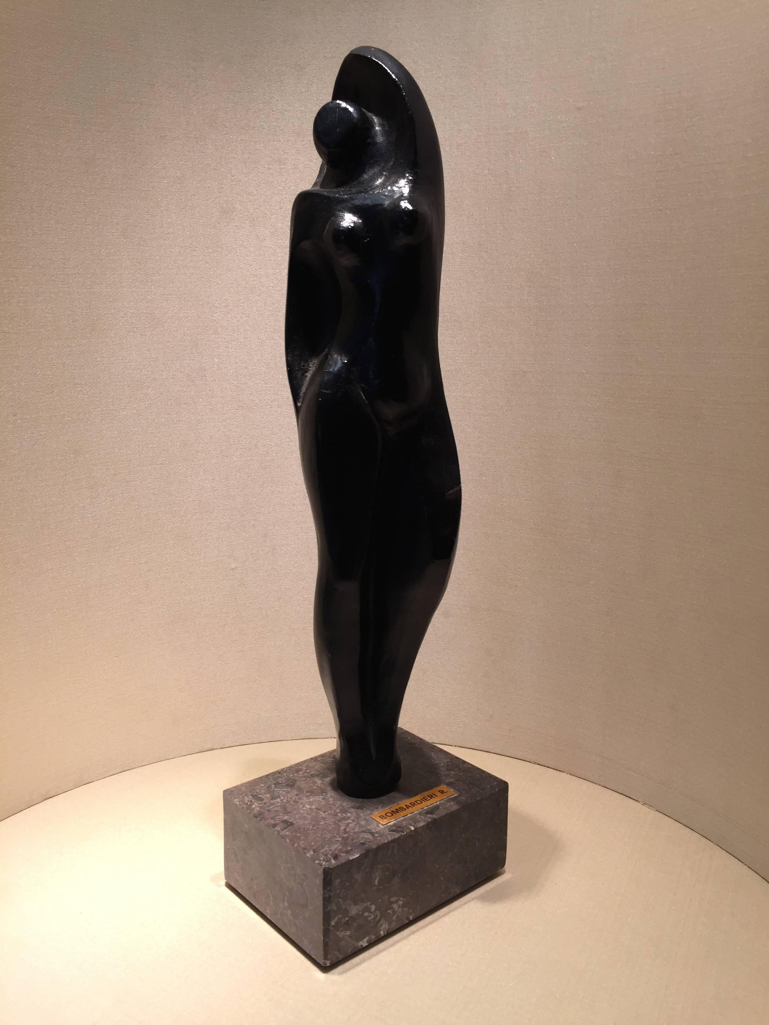 Modern 20th Century Cast Bronze of a Female Figure, Signed by R. Bombardieri For Sale
