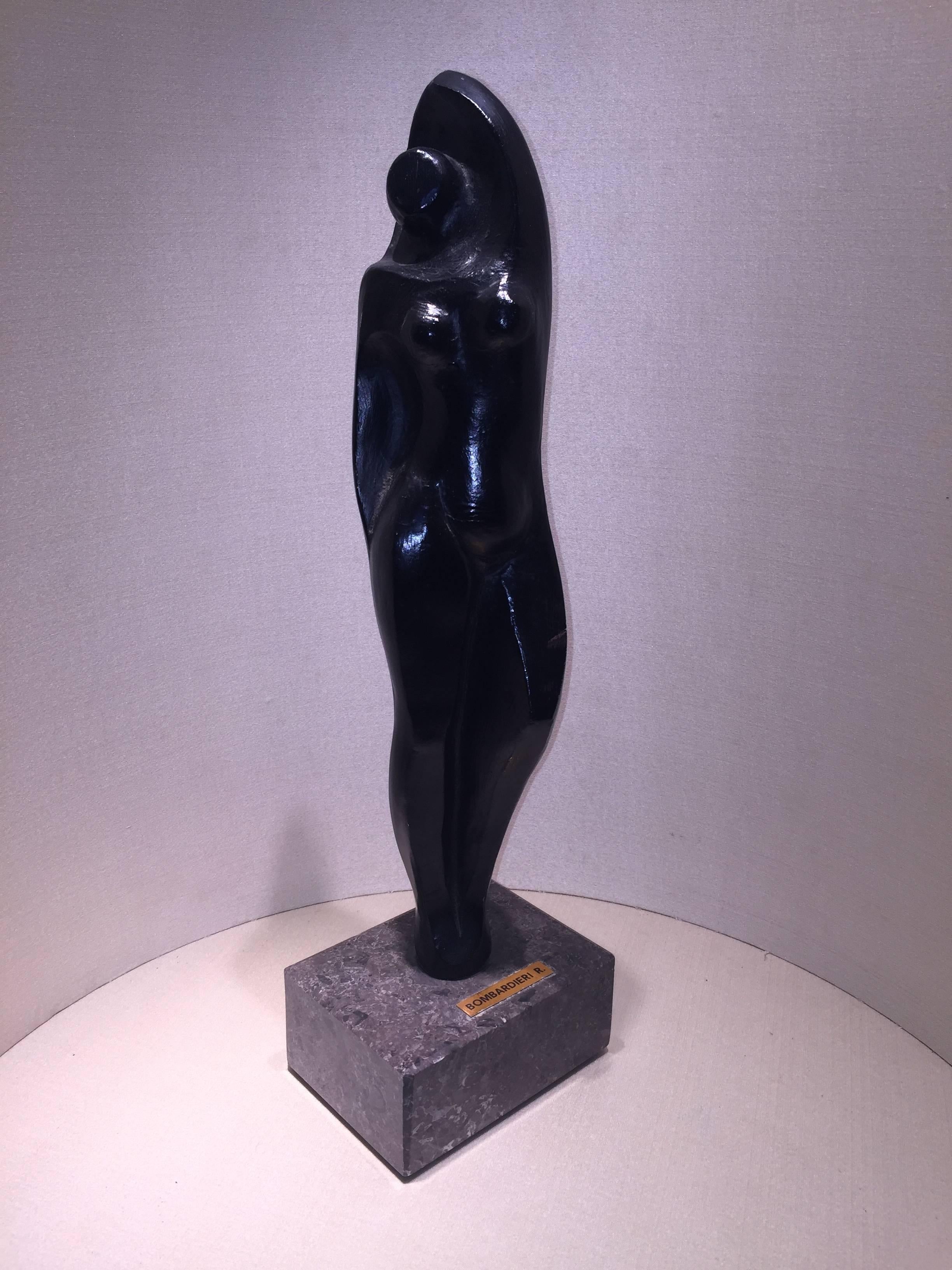 20th Century Cast Bronze of a Female Figure, Signed by R. Bombardieri For Sale 4