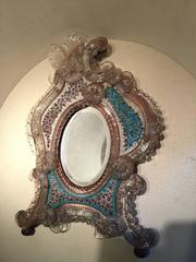 early 20th century Venetian Micromosaic Mirror with Murano Glass Decoration