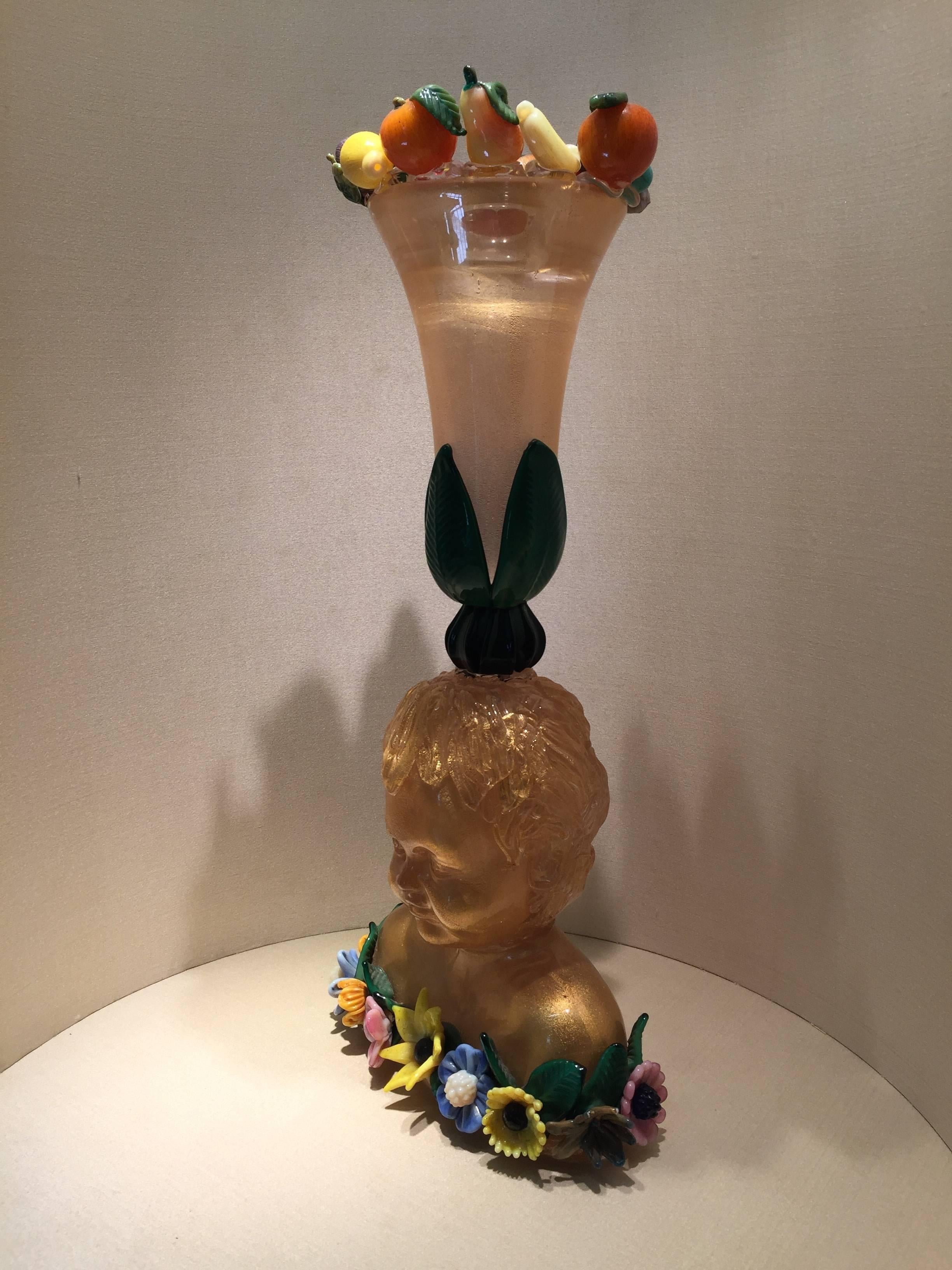 Italian 20th Century Murano Glass Sculpture Made by Pino Signoretto For Sale