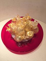 Late of 20th Century Murano Glass Centerpiece with Blown Glass Fruits