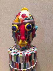 "I Monolitici" a Beautiful Mosaic Sculpture with Murano Glass Head