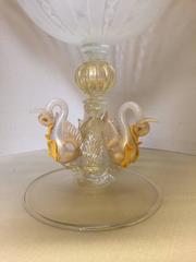 Amazing Mid-20th Century "Zanfirico" Centerpiece with Three Swans