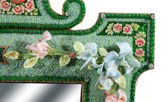 Stunning Beaded Mirror with Branches of Flowers