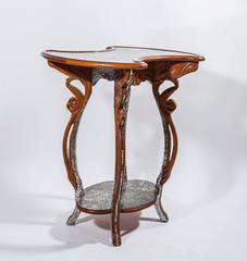 Vintage Cherrywood Side Table Covered with Glass Mosaic