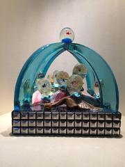 Very Nice Murano Glass and Mosaic Sculpture with Small Aquariums