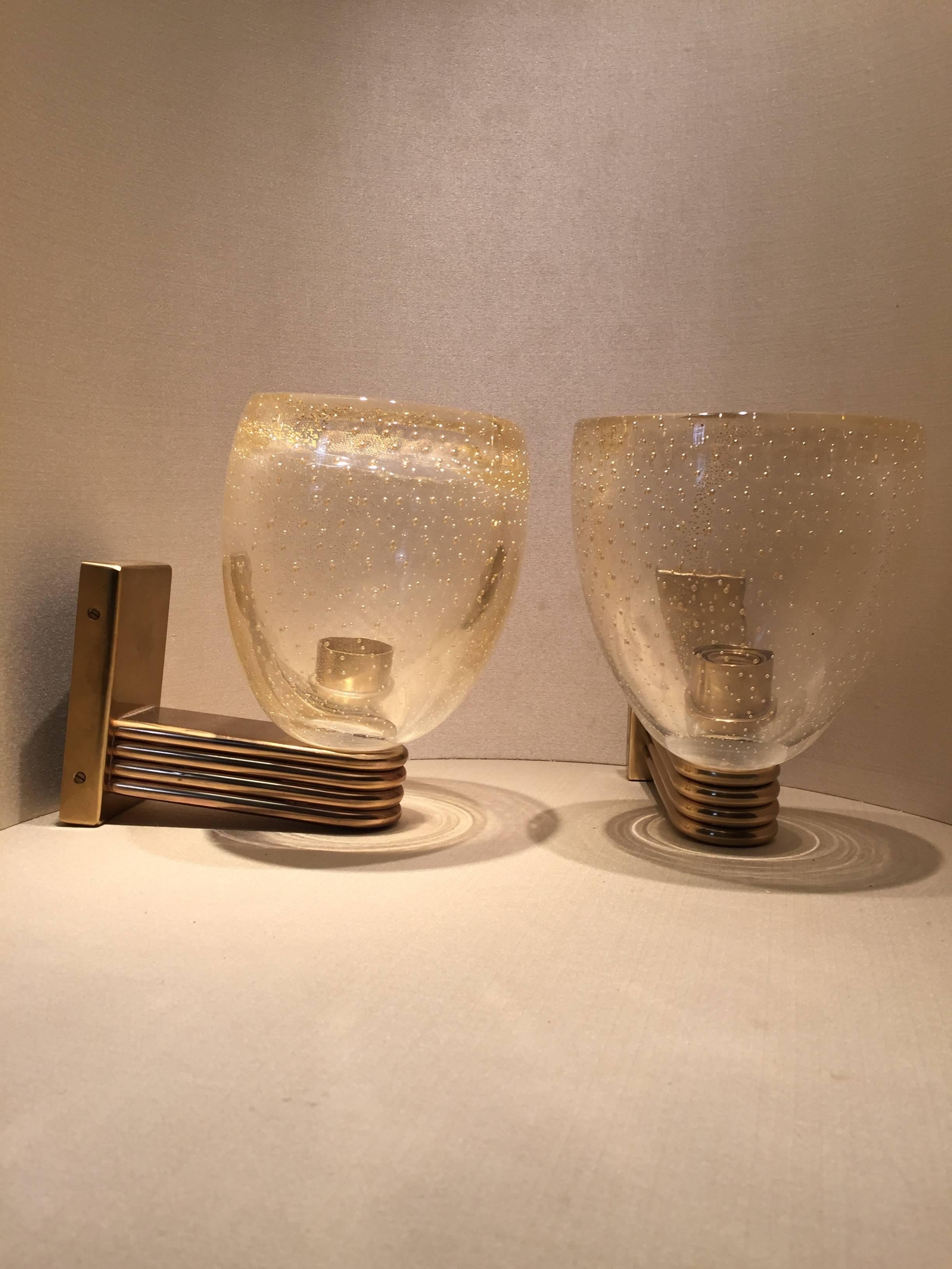 A beautiful couple of Murano glass sconces 